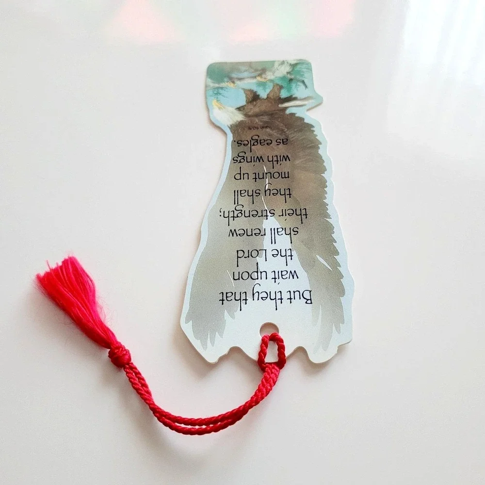 Vintage 90s Bald Eagle Bookmark Patriotic Scripture Isaiah 40, Dicksons BKM-1011